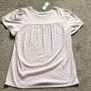 NWT Medium Ann Taylor Pink Eyelet Women Top